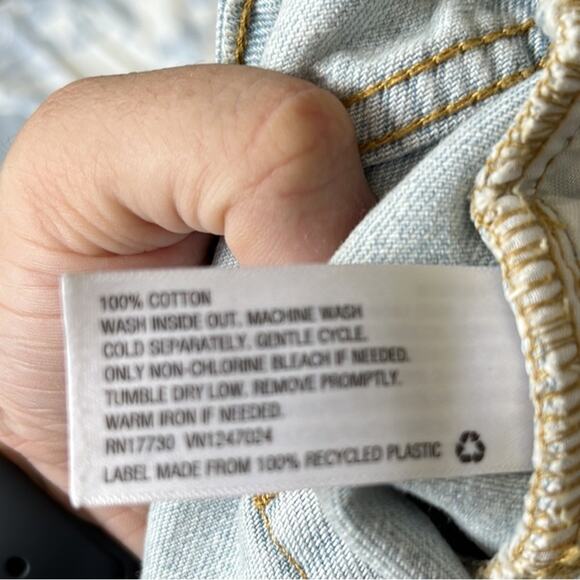 Wild Fable High Rise Frayed Hem Denim Shorts - Picture 7 of 9